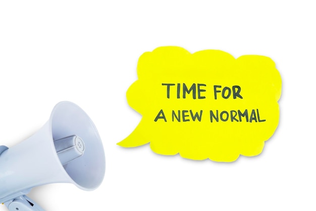 Megaphone announcing about time for a new normal