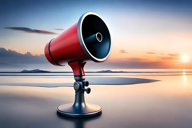 Photo megaphone digital marketing 3d rendering illustration