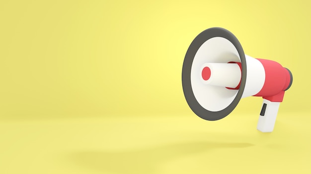 Megaphone isolated on yellow