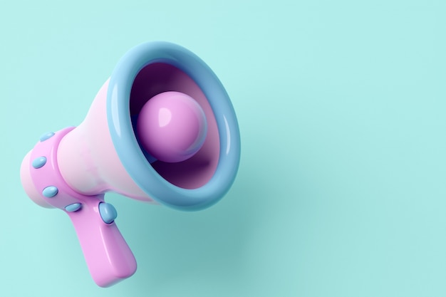 Photo megaphone speaker  realistic 3d illustration.