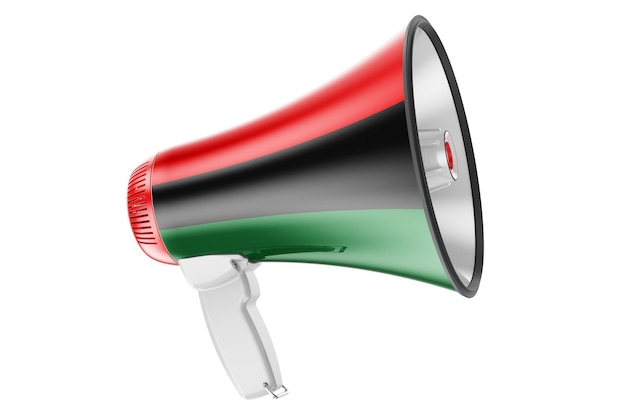 Megaphone with Juneteenth flag 3D rendering