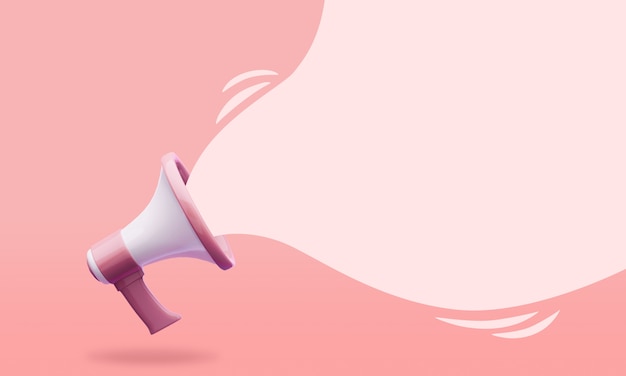 megaphone with Speech bubble 3d background