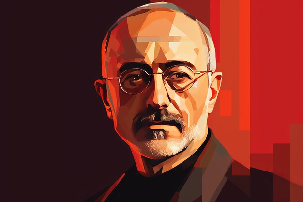 Mehmet Akif Ersoy Celebrated Turkish Poet Author Academic and Parliamentarian in Vector Format