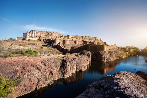 Mehrangarh fort in the desert of India