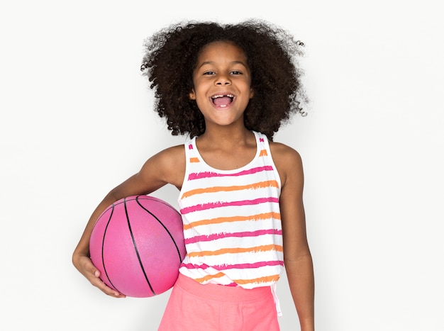 Meisje glimlachend geluk basketbal sport portret