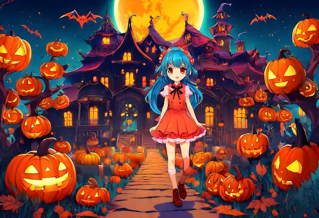 Meisje Halloween-anime