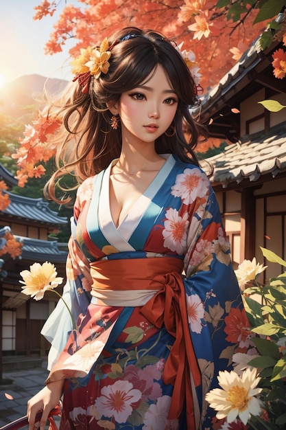 Meisje in kimono