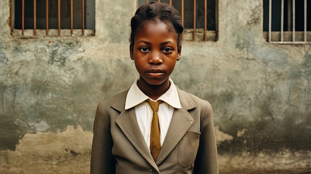 Foto meisje in schooluniform.