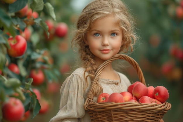 meisje mand verse rijpe rode appels gezonde vruchten oogst in de zomer werk op een boerderij of in een tuin