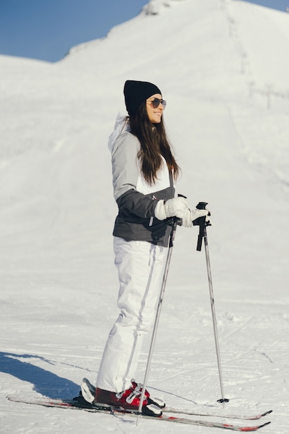 meisje met ski