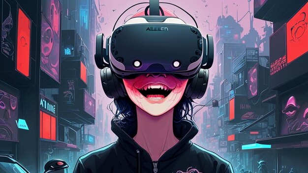 Meisje met virtual reality bril metaverse