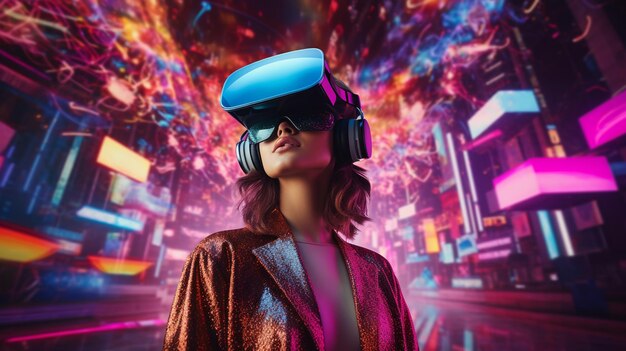 Meisje met virtual reality-bril