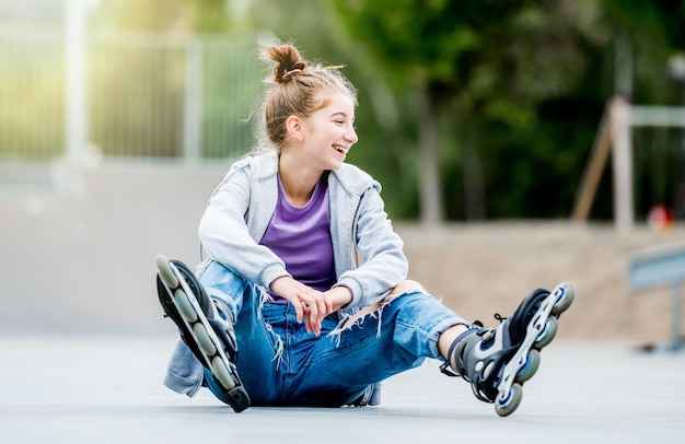 Meisje rolschaatser