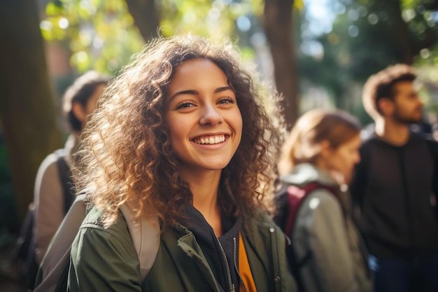 Meisje van gemengd ras dat graag na de vakantie aan haar studie begint