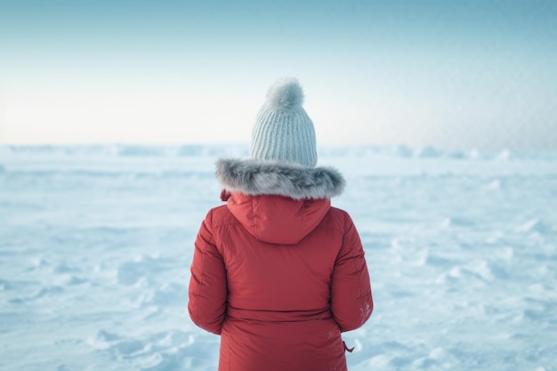 Meisje warme winterkleren Genereer Ai