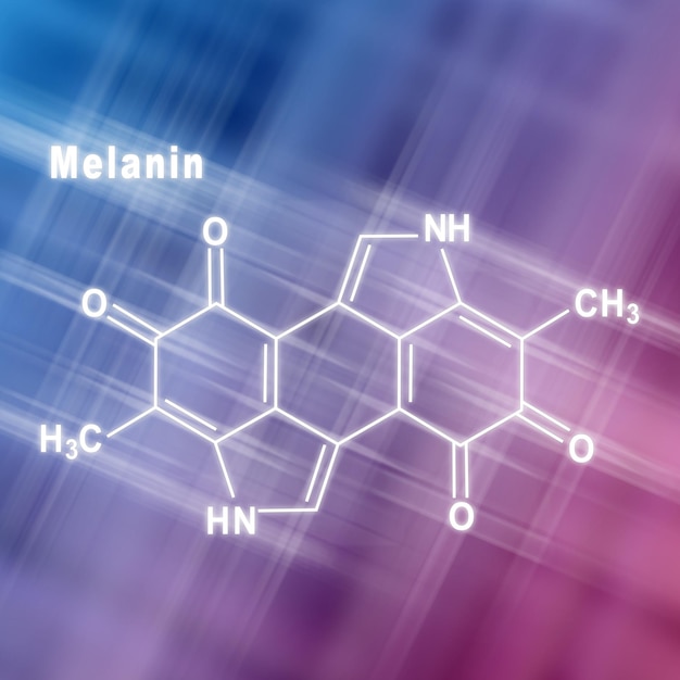 Foto molecola di melanina formula chimica strutturale