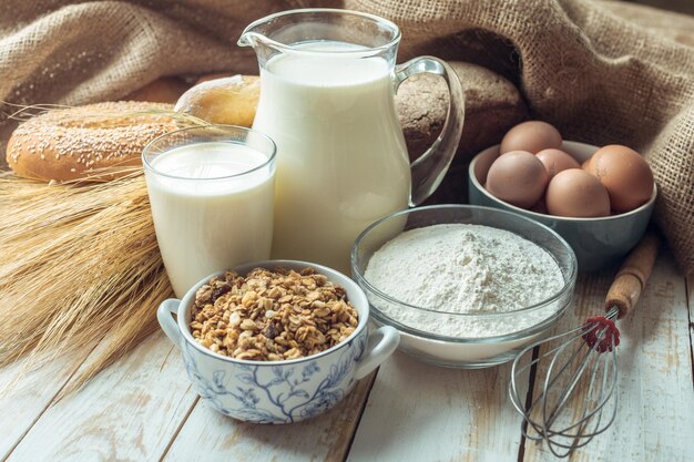 Melk en bakkerijproducten