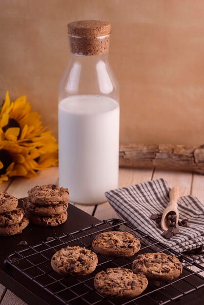 Melk en chocoladekoekjes