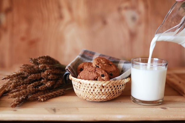 Melk en koekjes granen