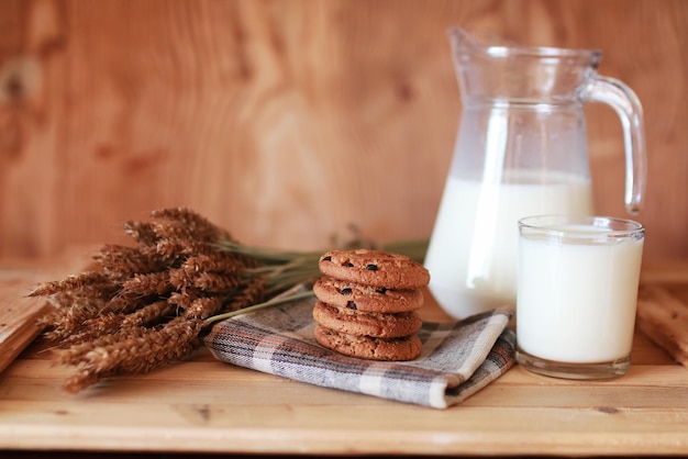 Melk en koekjes granen