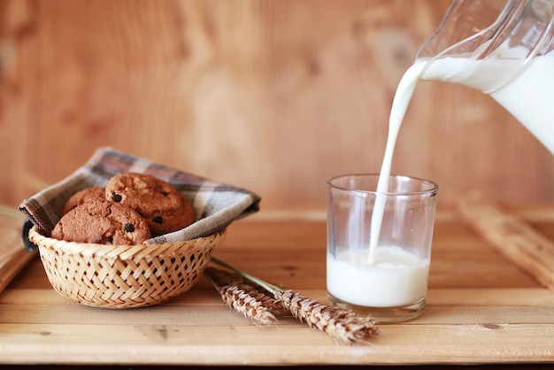 Melk en koekjes granen