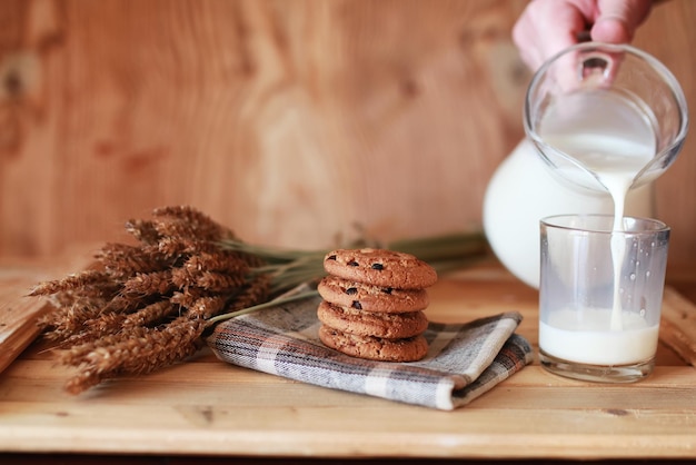 Melk en koekjes granen