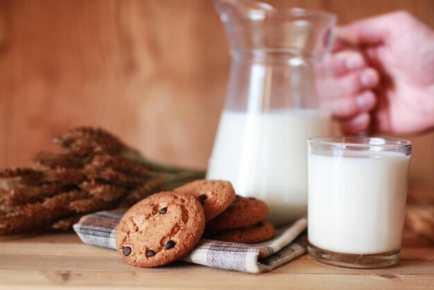 Melk en koekjes granen