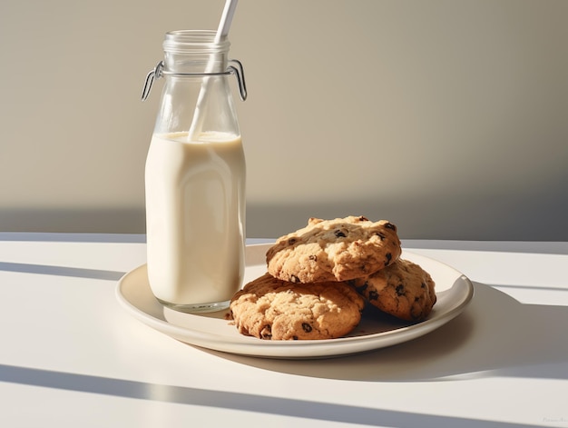 melk in een glazen fles mock-up fles op de tafel