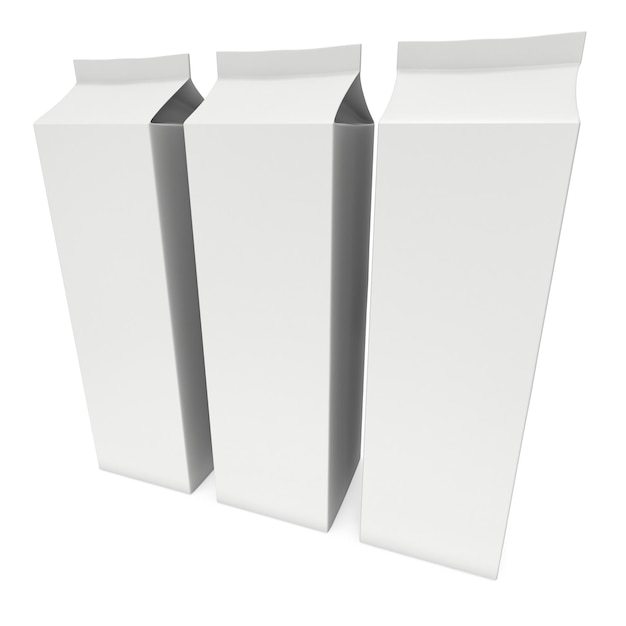 Melk of sap doos Retail pakket mockup 3d render illustratie geïsoleerd op wit