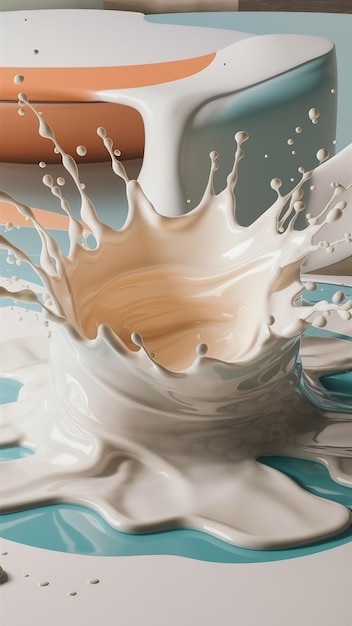 Melk of yoghurt splash 3d illustratie