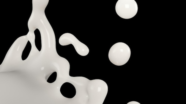 Foto melk of yoghurt splash 3d illustratie