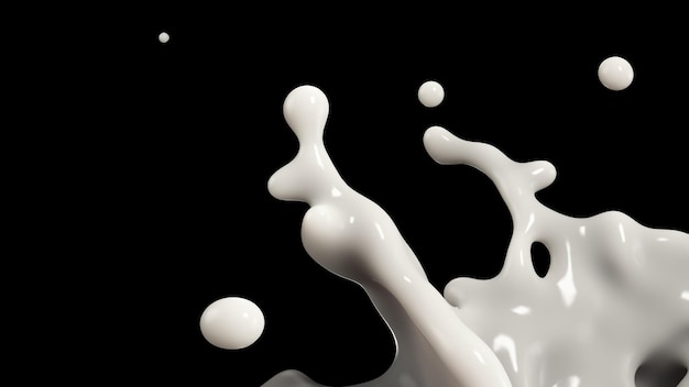 Foto melk of yoghurt splash 3d illustratie