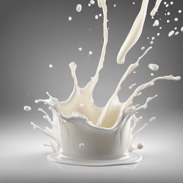 Melk splash donker witte achtergrond