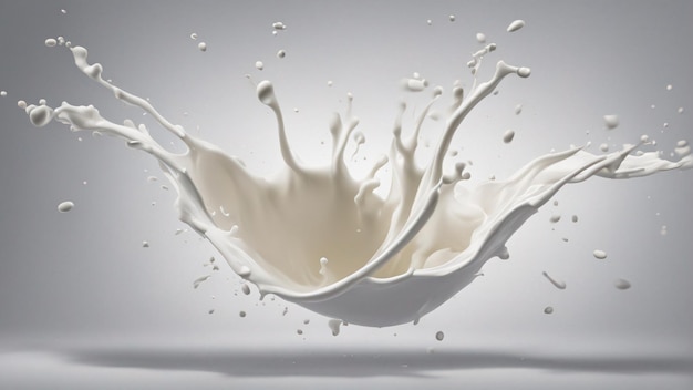 Melk splash donker witte achtergrond