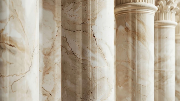 Photo mellow marble columns indistinct marble columns create a serene and muted background evoking a sense