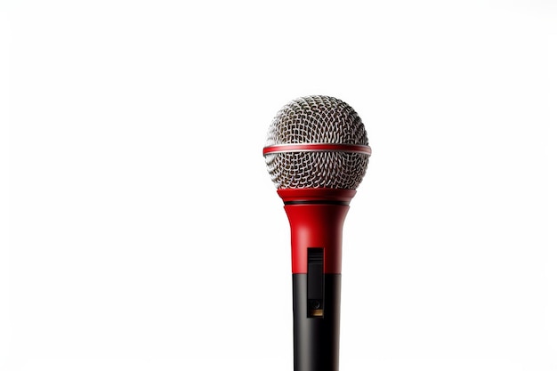 Photo a melodic duet red and black microphone on white canvas on white or png transparent background