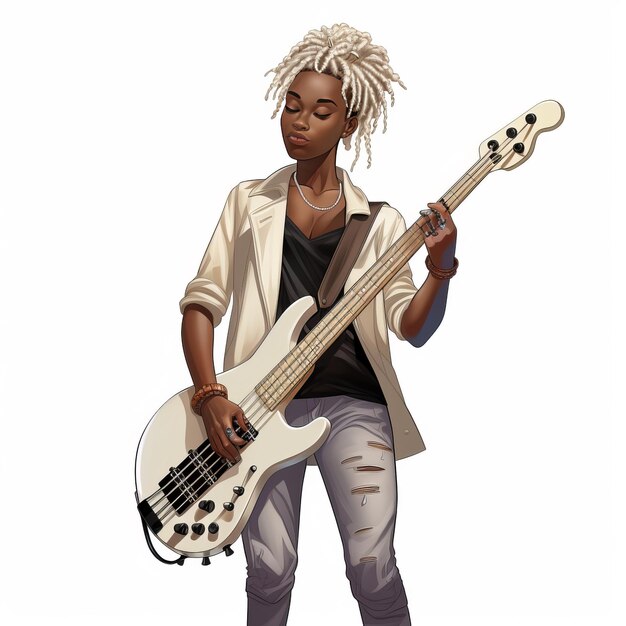 Photo the melodic maze the eccentric tale of an androgynous afroamerican bassist in white braids