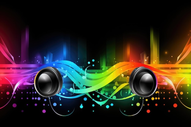 Photo melodies vibrant wavy music background