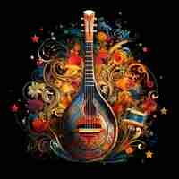 Photo a melodious journey exploring traditional musical instruments