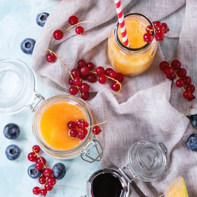 Melon and blueberries smoothie