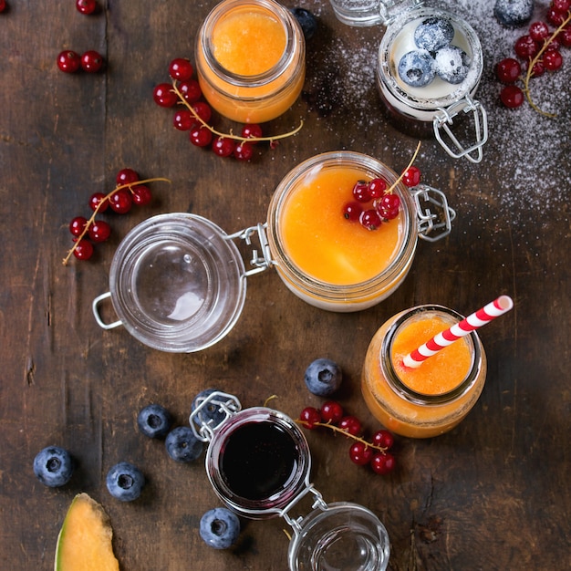 Melon and blueberries smoothie