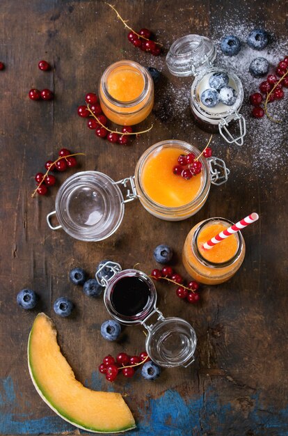 Melon and blueberries smoothie