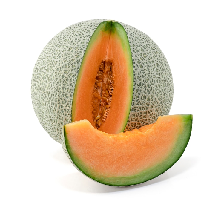 Photo melon fruit isolated on the white