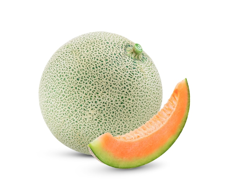 Photo melon  isolated on white. full depth of field