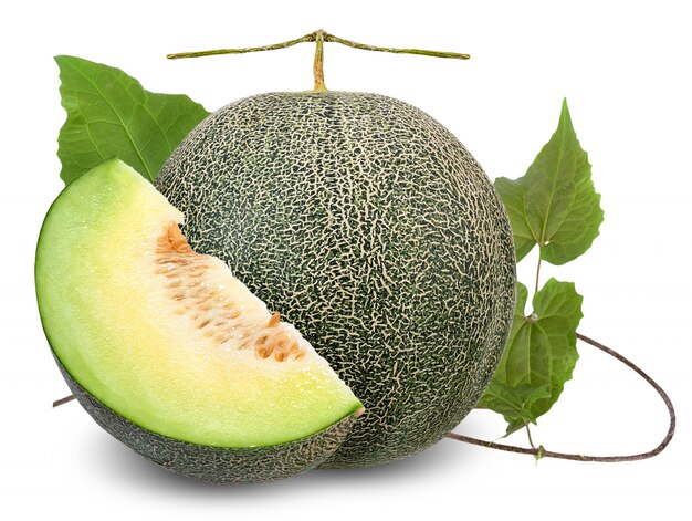 Melon isolated on white with clipping path