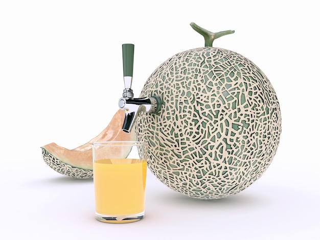 melon juice 3d rendering