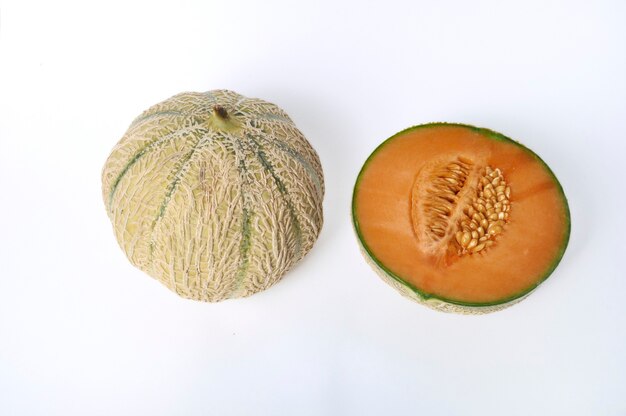 Melon on a white background