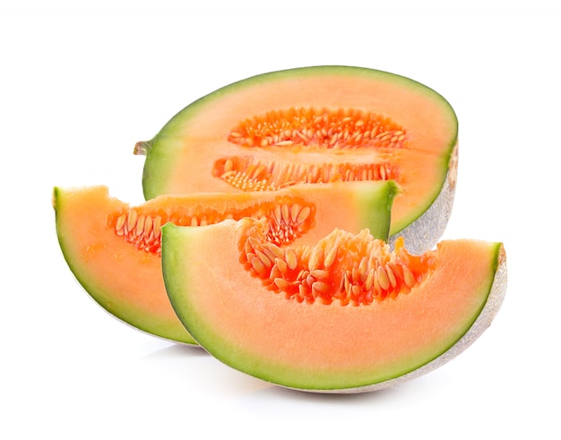 Melon on white background