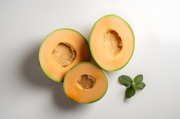 melon on white background