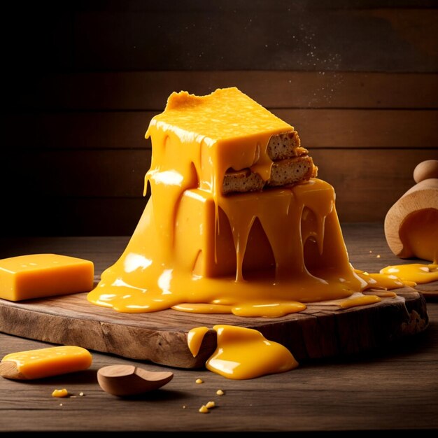 melted big cheese on the table